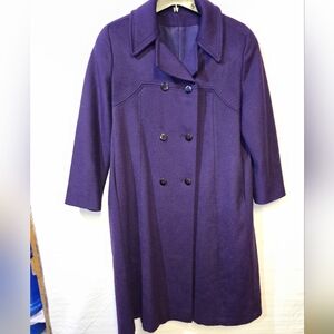 Women's Purple Double-Breasted Coat